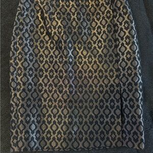 The Limited NWT Black and Gold Geometric Pencil Skirt